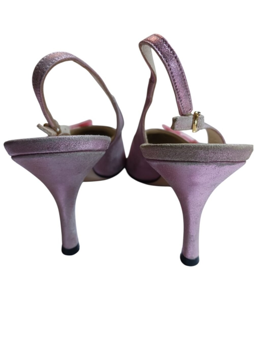 Roberto Capucci Vintage Metallic Pink Kitten Heels Size 8.5B - Picture 6 of 16